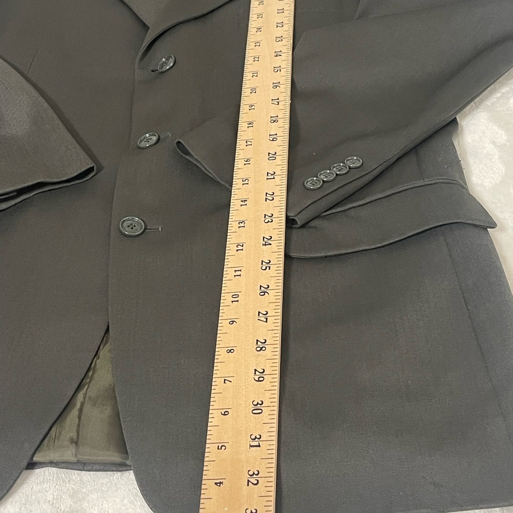 JONES NEW YORK Vtg Mens Gray Golden Fil Wool Suit Jacket 42L USA Career Blazer - Picture 4 of 13